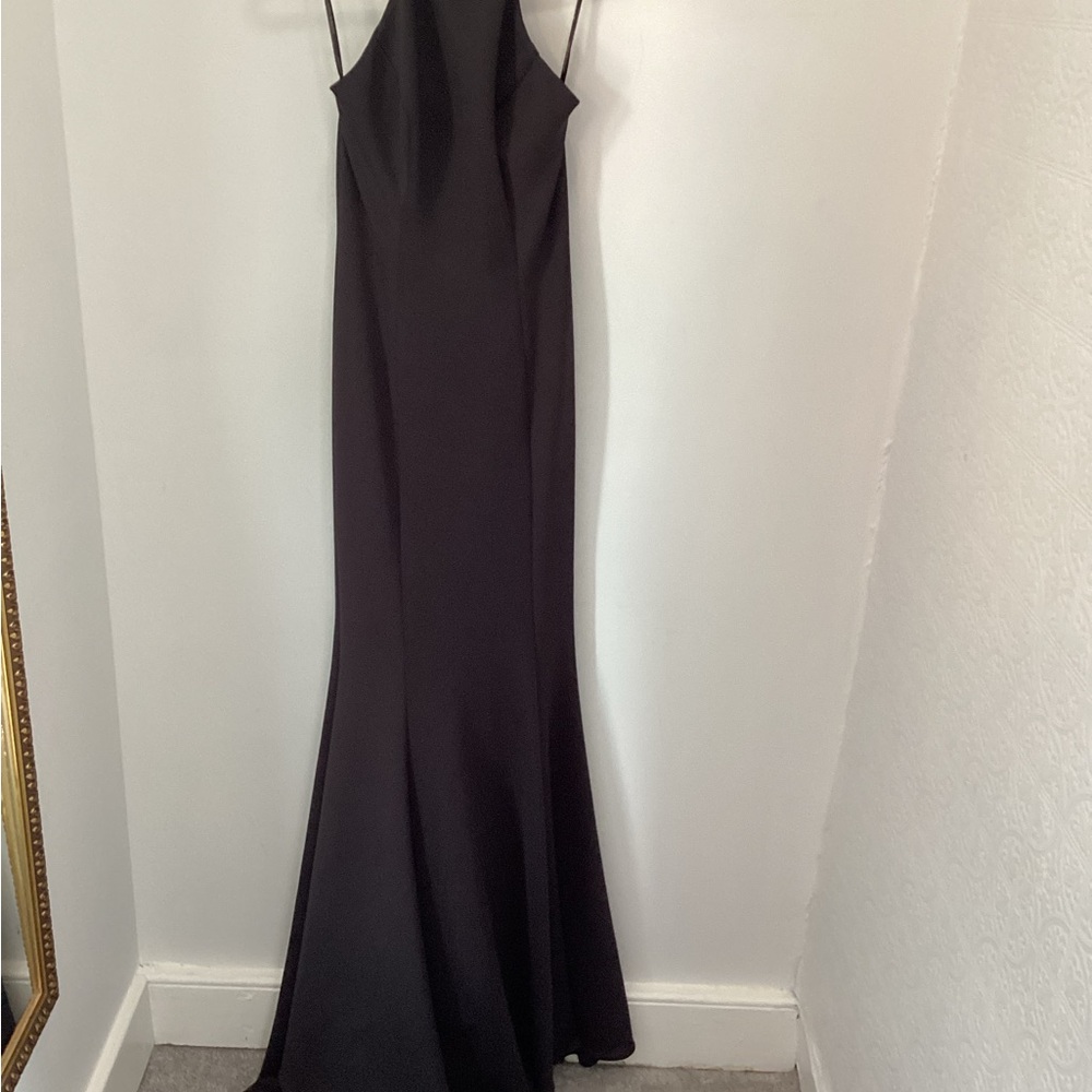 Sherri Hill Black Halter Maxi Gown for Weddings